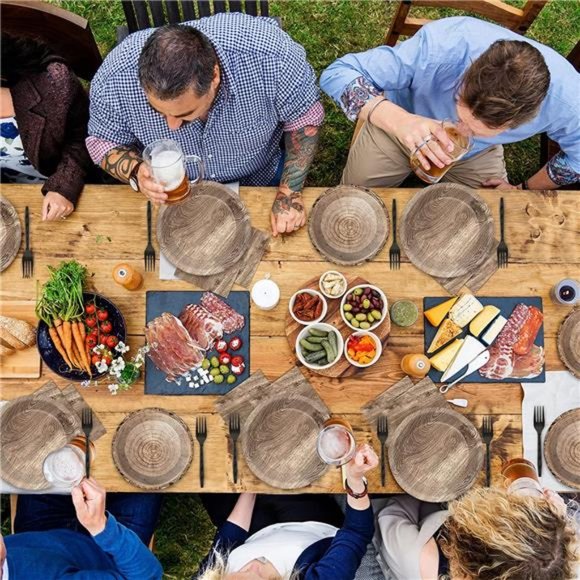 96Pcs Rustic Wooden Tree Party Supplies TablewareSet Lumberjack Party Decoration - Picture 6 of 6